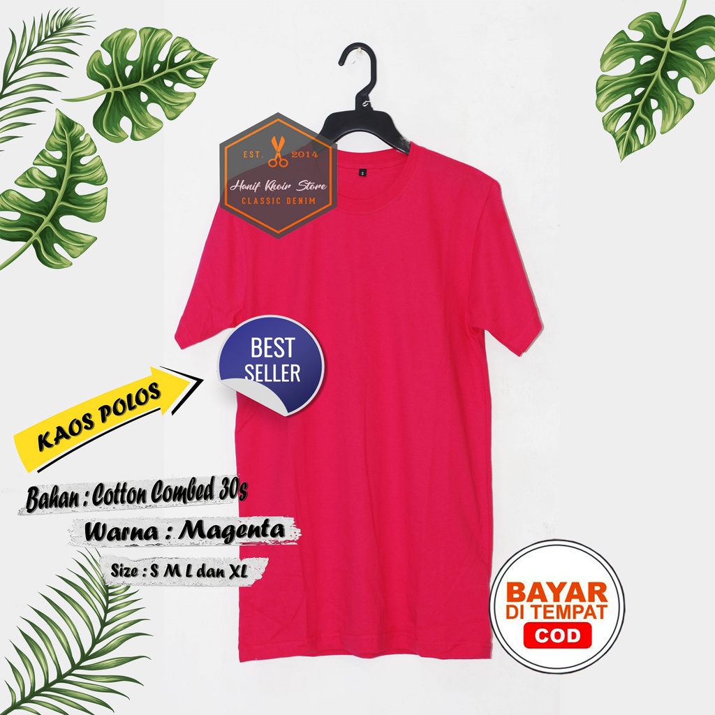 KAOS POLOS TERLARIS COTTON 100%, COMBED 30S  BANYAK WARNA PRIA/WANITA CEWEK/COWOK MURAH DAN GROSIR