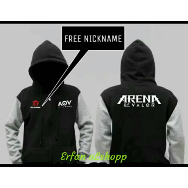 Jaket sweater AOV free nickname