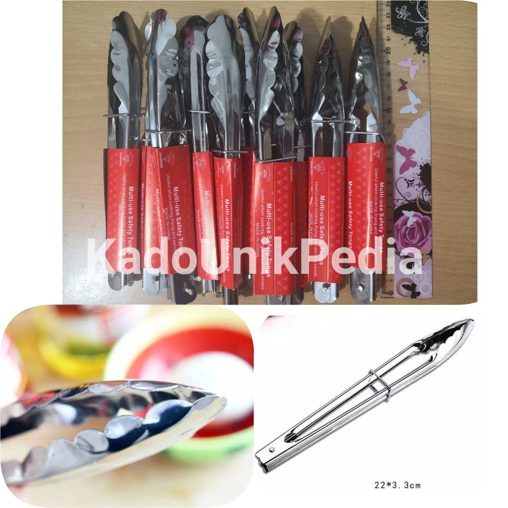 KUP - COD MURAH PENJEPIT MAKANAN 9# MULTIFUNGSI - STAINLESS STEEL UK 34 CM