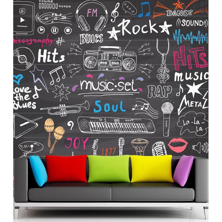 Wallpaper Dinding Custom Motif Music Halocardshop221