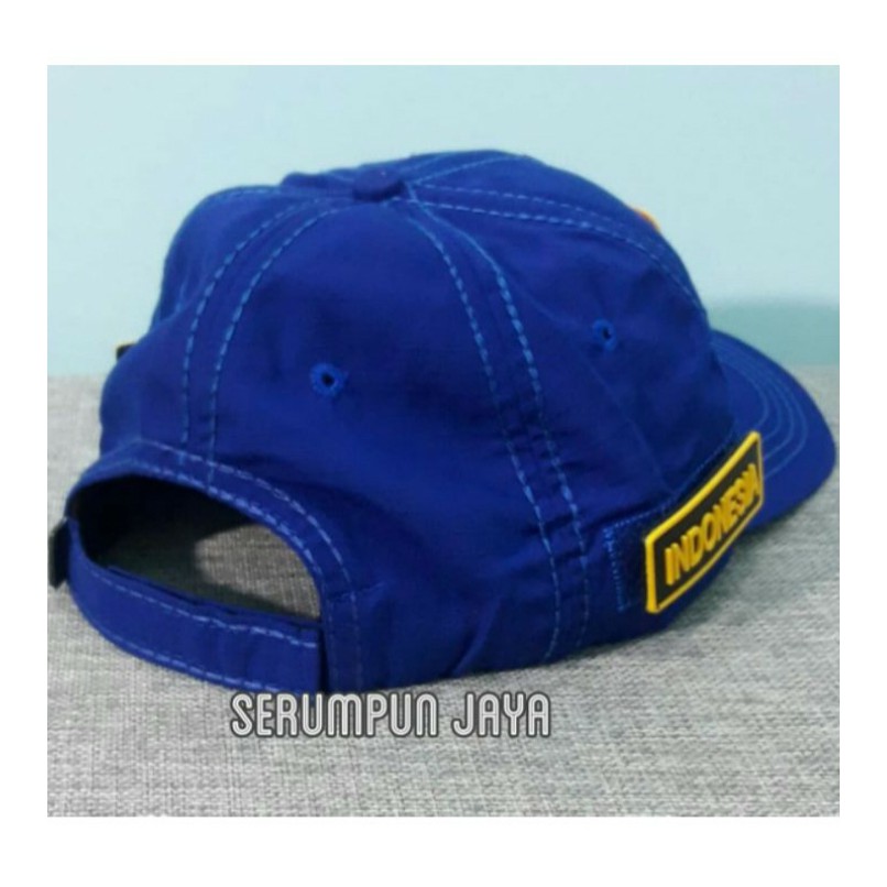 TOPI DAMKAR BIRU - TOPI DAMKAR VELCRO 3PATCH PEMADAM - TOPI DAMKAR VELCRO BIRU