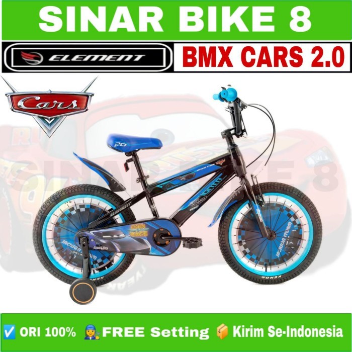 Sepeda Anak Laki BMX ELEMENT CARS 2.0 Knalpot Ukuran 16 dan 18 Inch