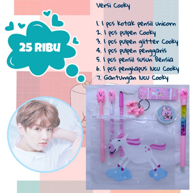 

[COD] Paket hemat bts bt21 murah kado unik lucu bts bt21 paket alat tulis bts bt21 murah