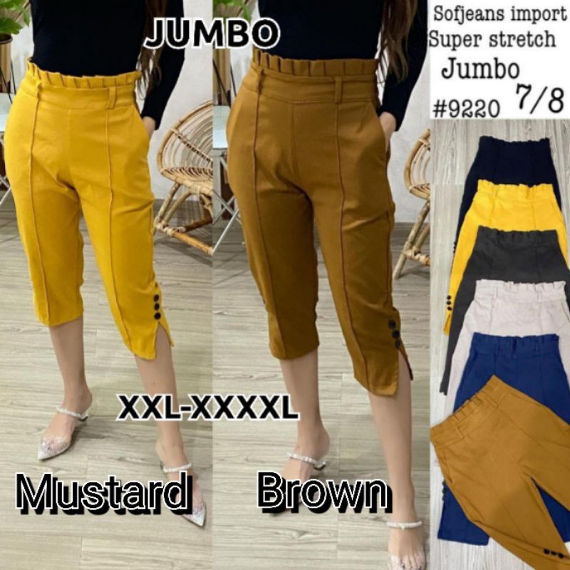 Celana Wanita 7/8 JUMBO SoftJeans Stretch Import 9051 XXL