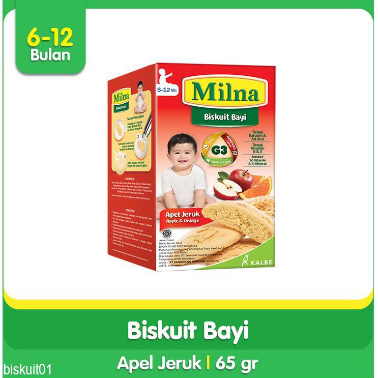 BISKUIT BAYI MILNA 65GR - BISKUIT BAYI9 MURAH - BISKUIT BAYI MPASI MILNA BISKUIT01