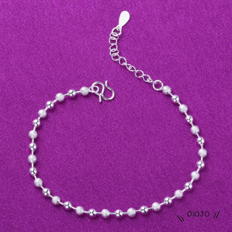 Gelang Tangan Rantai Silver 925 Aksen Hati Untuk Wanita ol2