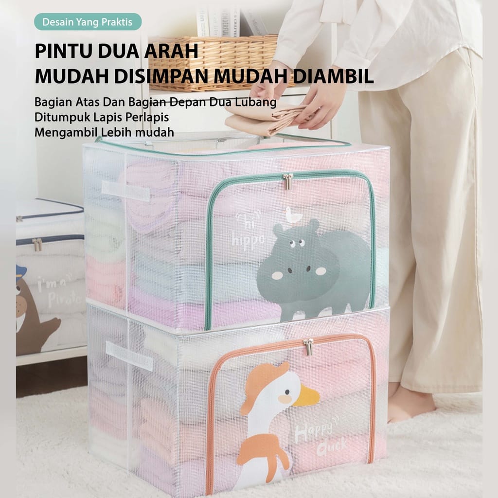 VS BG - Lipat kotak penyimpanan pakaian serbaguna mainan box tahan lembab storage box baju besar organizer