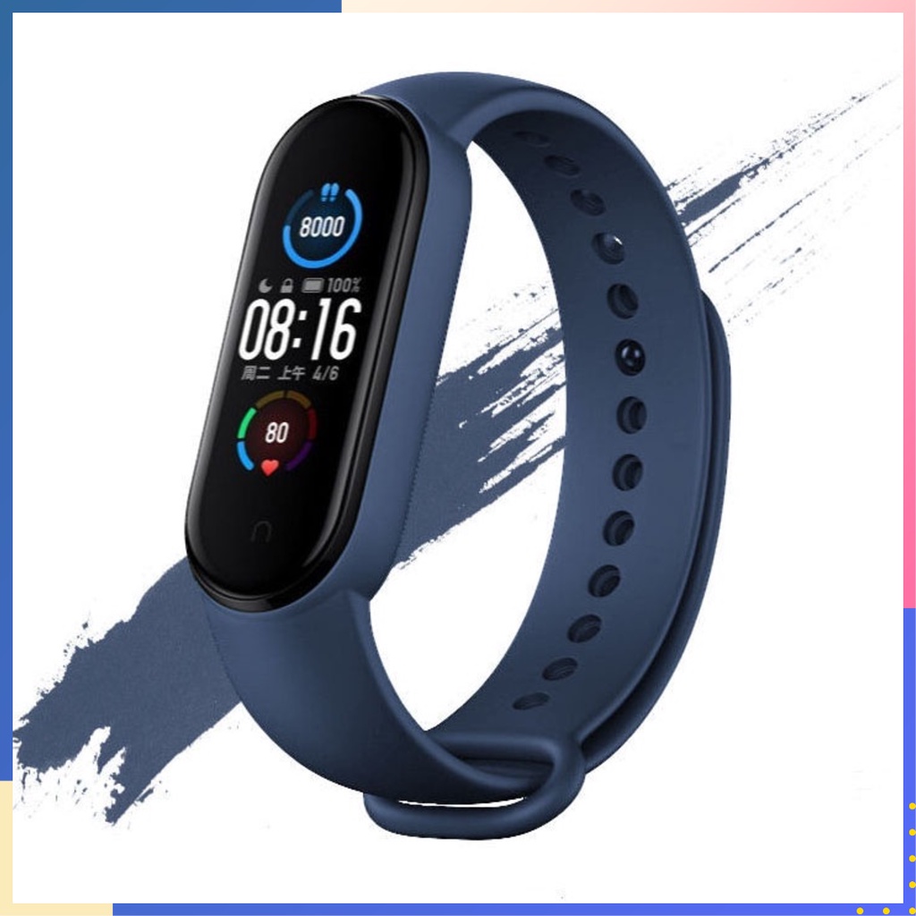 Tali Strap Gelang Silikon Untuk Xiaomi Band 3 4 5 6 Motif Polos