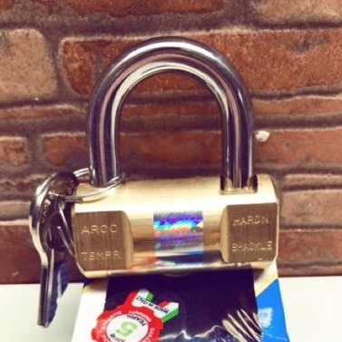 Gembok VIRO Balok 60mm Asli 103 / Kunci Gantung Bulat Kuningan 60 mm / Brass Rectangle Padlock Italy