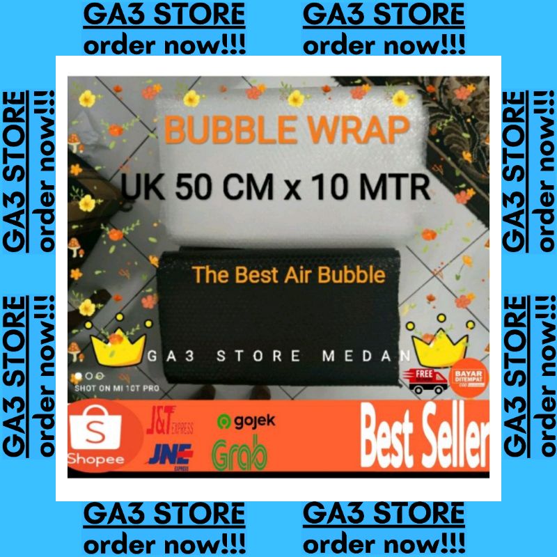 

Bubble Wrap hitam dan putih ukuran 50 CM x 10 MTR [ Best Air Bubble ] /Max 2 pcs /roll 1 x Cek Out