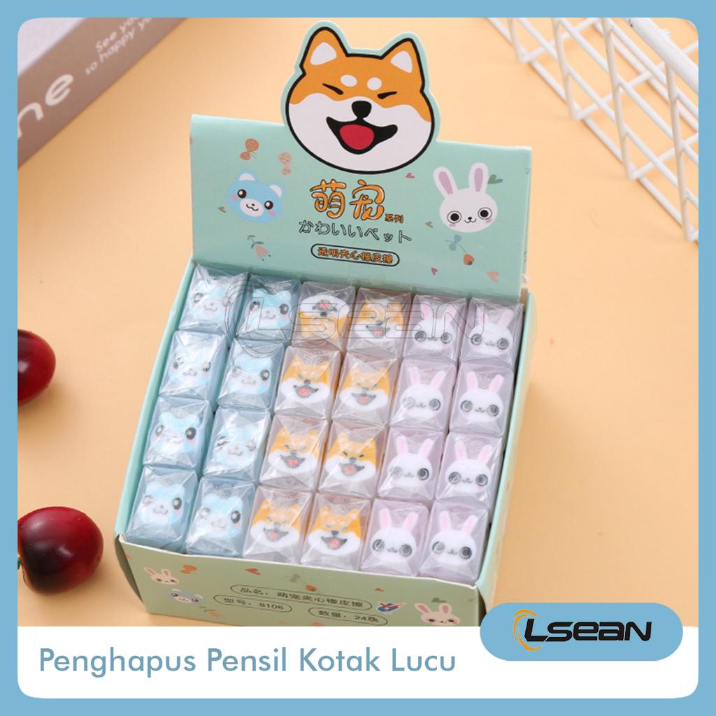 Penghapus Karet Eraser Pensil Kotak Motif Buah Hewan Dinosaurus Rocket Lucu