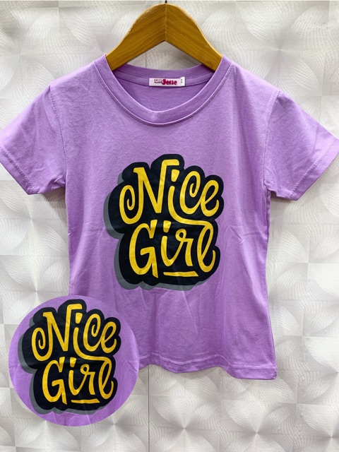 Kaos anak perempuan / pakaian anak kecil nice girl murah usia 3 tahun sampai 5 tahun