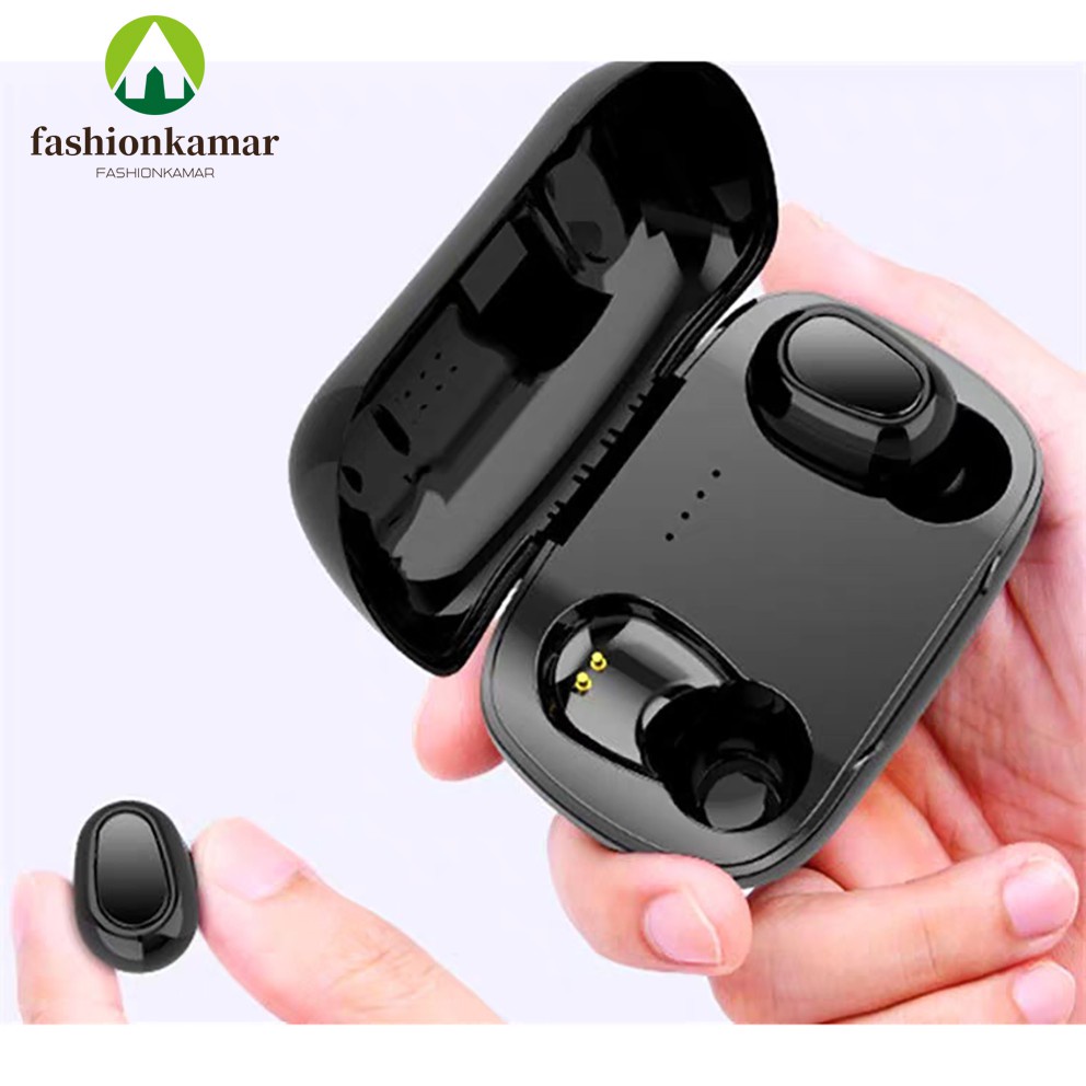 TWS-L21 Earphone Wireless Bluetooth untuk Android &amp; iPhone Versi Bluetooth 5.0