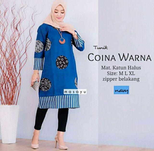 Terlaris Serut Genes Jelita Tunic Navbor Yelbor Whitbor Creambor Tunik Batik Modern Hrb030 Dolbi Dob