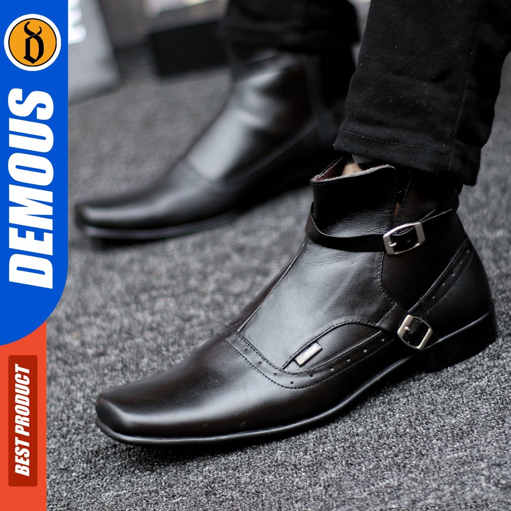 DEMOUS Pacuan - Sepatu Boots Pantofel Kulit Asli Kerja