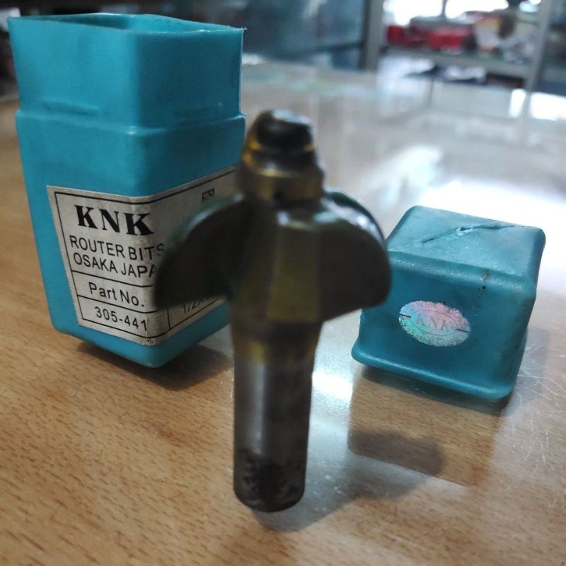 Router Bits ¹/2" x 1 ³/8" inches KNK • Teluk / Cove Bits • Part 〽️ No : 305 - 441 • OSAKA JAPAN QUAL