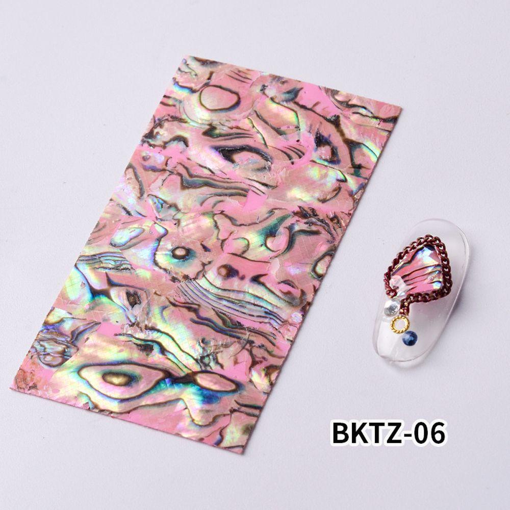 Nickolas1 3D Stiker Kuku Secercah Perekat Wanita Kuku Foil Abalone Shell Slice Nail Art Dekorasi