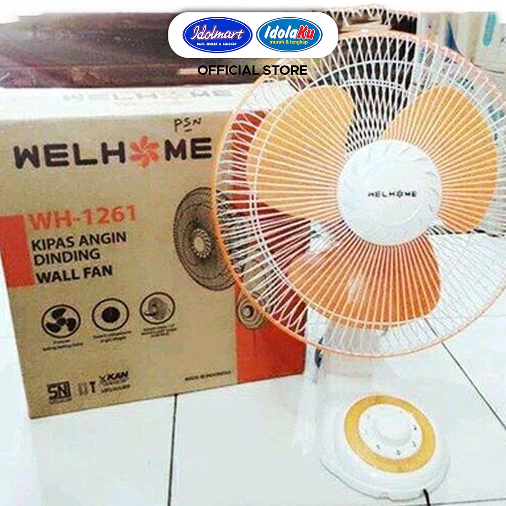 IDOLAKU Kipas Angin Dinding Welhome 12 Inch Wall Fan WH-1261 Murah - Semarang