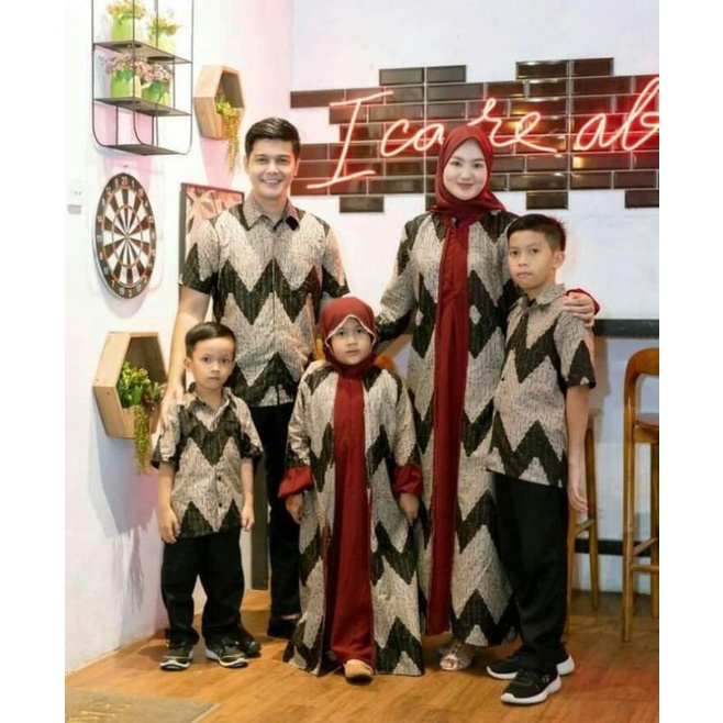 STRPE8429 BAJU BATIK KELUARGA BATIK COUPLE KELUARGA BAJU BATIK SERAGAM KELUARGA
