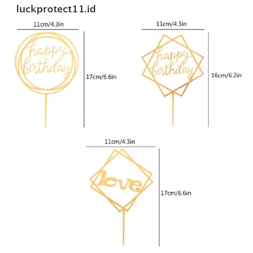 //HG&amp;ID// 10Pcs Acrylic Hand writing Happy Birthday Cake Topper Dessert Party Decoration .