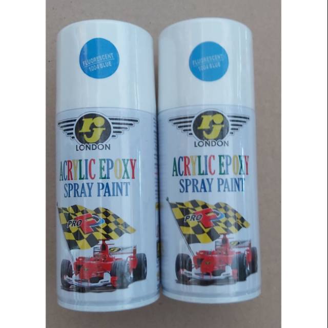 Jual CAT SEMPROT RJ LONDON WARNA FLUORESCENT BLUE / BIRU STABILO 300 cc