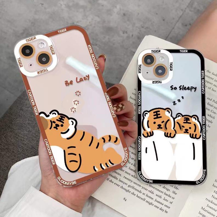 Soft Case Silikon TPU Transparan Motif Harimau Untuk IPhone 13 12 Mini 11 10 Pro XS Max X XR 8 7 6 6S Plus SE 2020