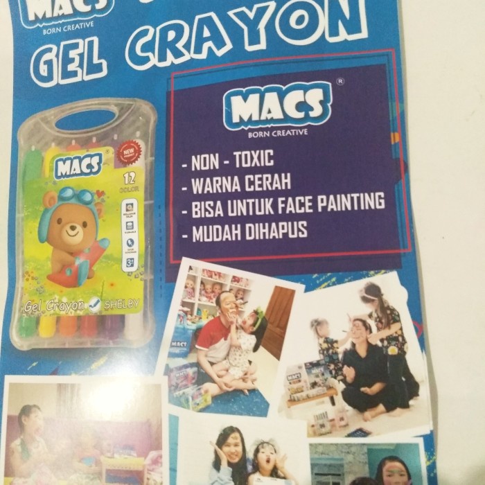 

Menakjubkan Gel Crayon Macs 12 Warna Washable Non Toxic Bisa Untuk Face Painting Hemat