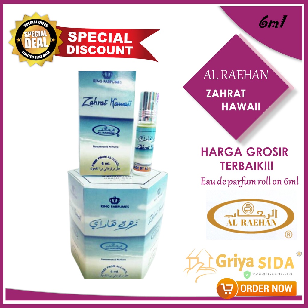 Parfum Zahrat hawaii 6ml minyak wangi al raehan mirip al rehab parfum Harga grosir PROMO!