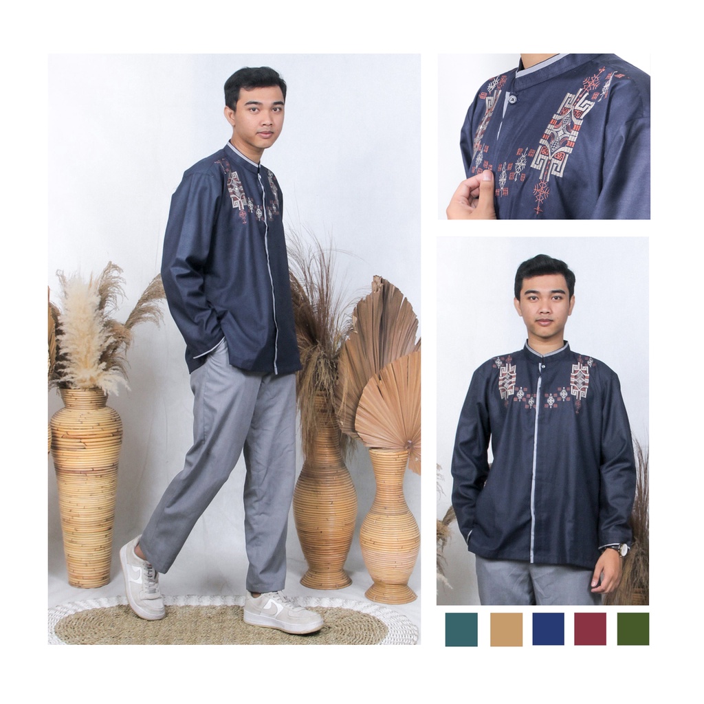 Baju Koko Casual Dewasa Lengan Panjang