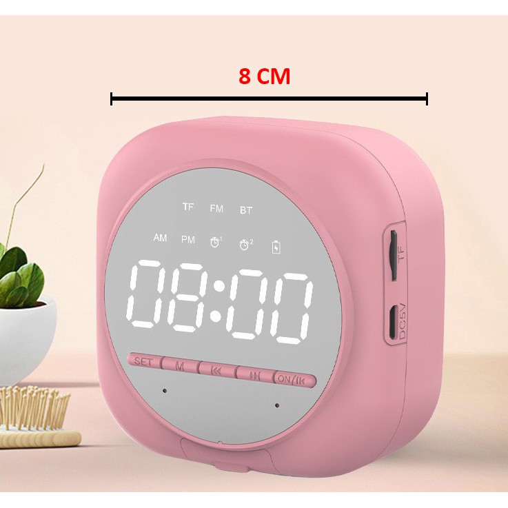 Termurah Speaker Wireless digital clock alam Mirror standing hp, Q12 Waterproof BTS - 06 Bluetooth