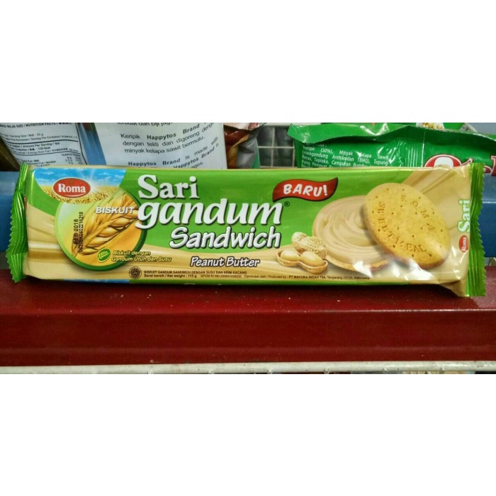 

Biskuit Sari Gandum Sandwich Kacang 115gr