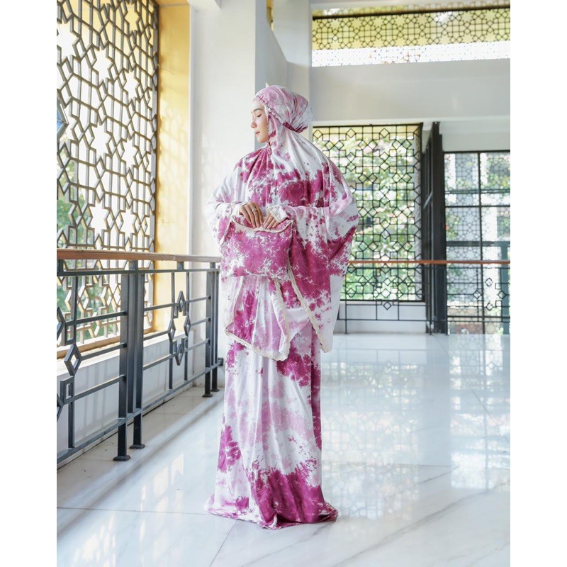 Mukena Dewasa Rayon Motif Tie Die Renda