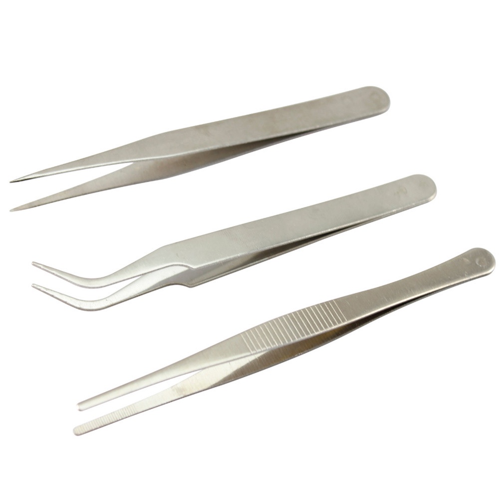 {LUCKID}New 3 pcs Repair Precision Assembly Set Tool Stainless Steel Electronic Tweezers