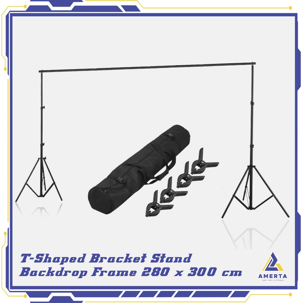 Tripod T-Shaped Bracket Stand Backdrop Foto Studio Background Frame 280 x 300 cm Meking