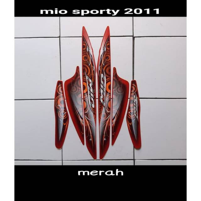 Striping mio sporty tahun 2011 warna merah