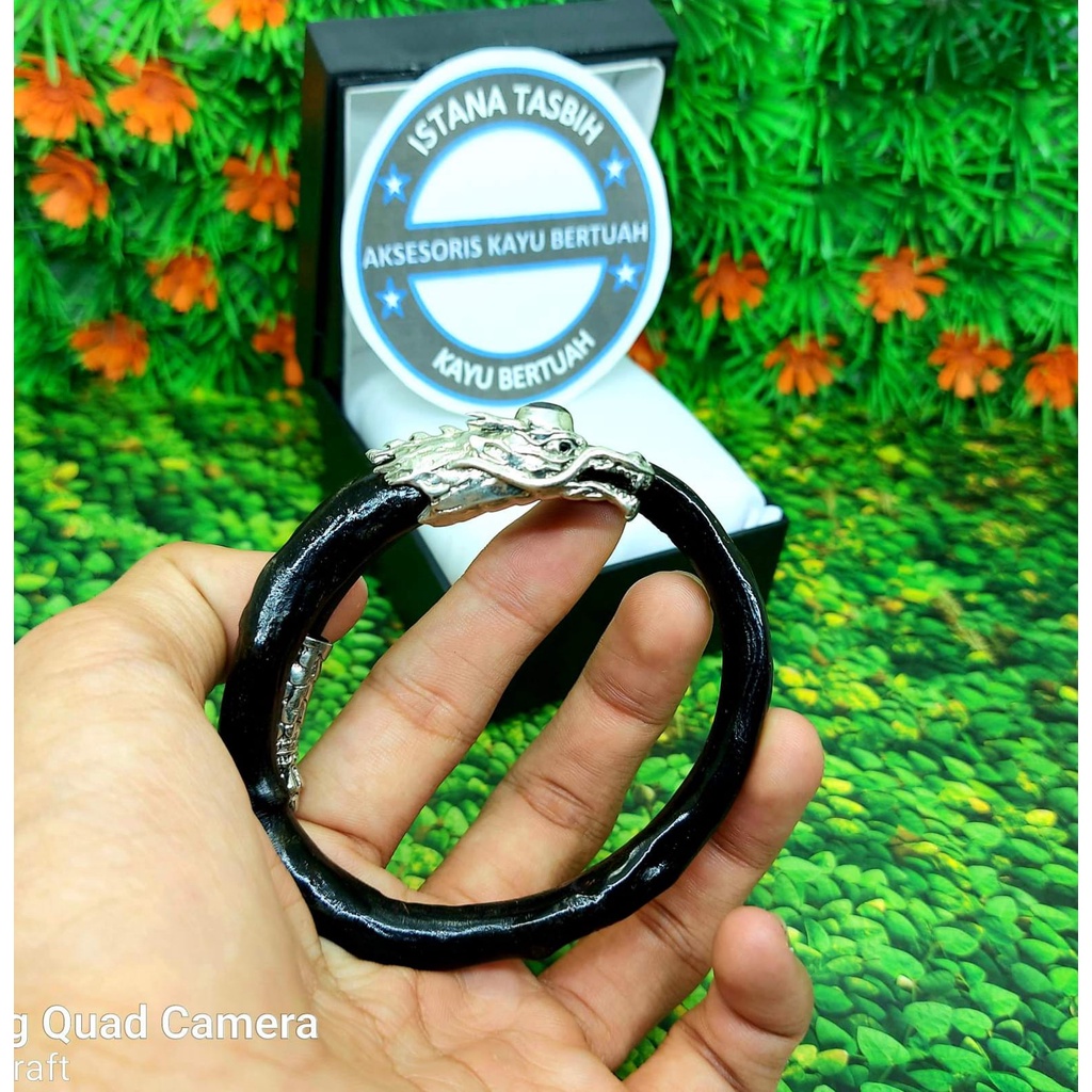 gelang akar bahar hitam alpaka kepala naga