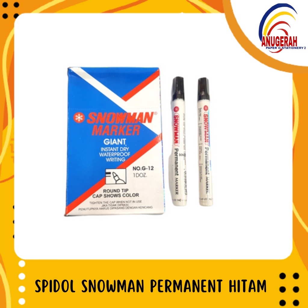 

SPIDOL PERMANENT HITAM / SNOWMAN PERMANENT ( Tidak Bisa Dihapus ) (PCS)