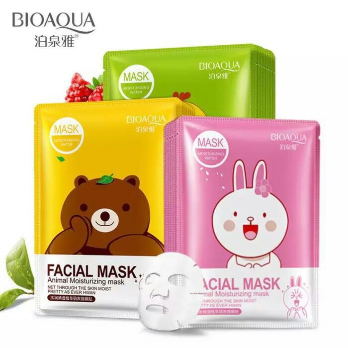 BIOAQUA ANIMAL MASK PINK KUNING HIJAU PILIH asli