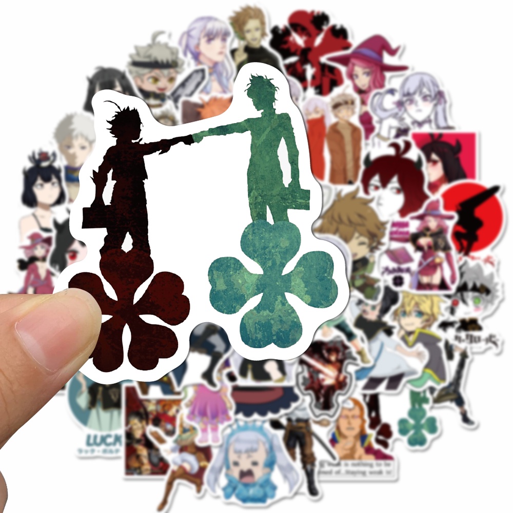 50pcs anime black clover cartoon laptop guitar decoration waterproof stickers