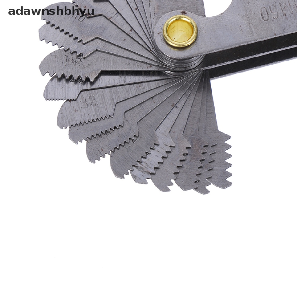 Adawnshbhyu 40Pcs thread measuring gage 60derajat whitworth metric screw thread pitch gauge