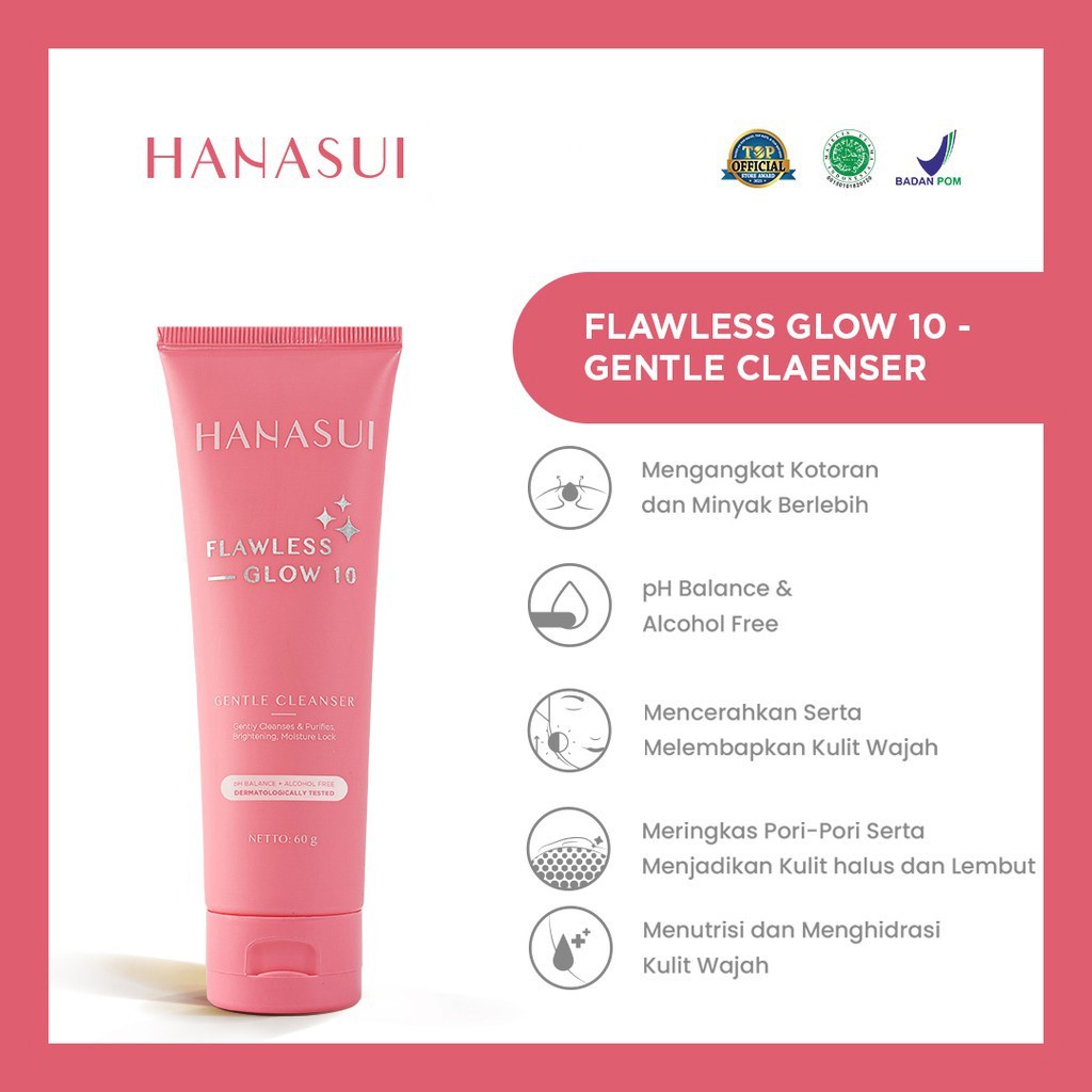 HANASUI FLAWLESS GENTLE CLEANSER FACE WASH WAJAH SAUBN CUCI MUKA