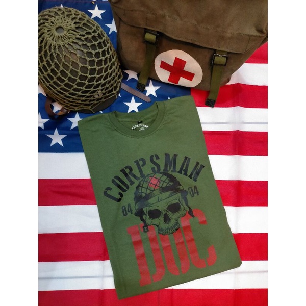 Kaos Vintage Corps Man Army kaos Corps Doc Kaos Militery Kaos medic Army Vintage Militery Us Army
