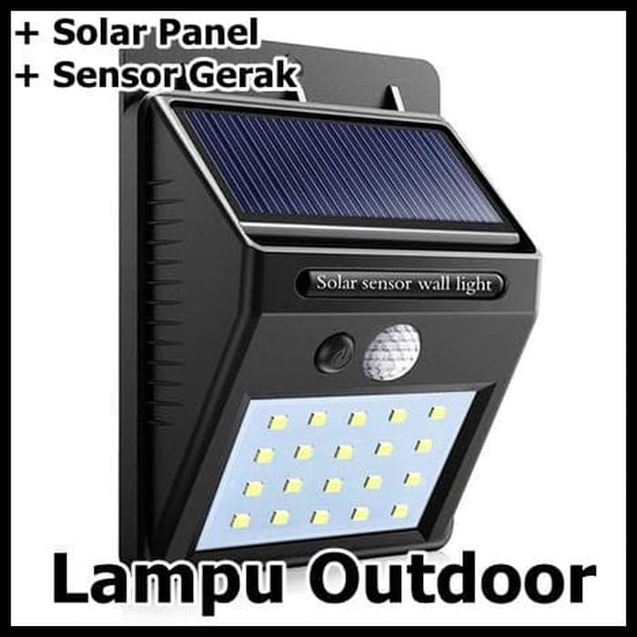 Lampu Solar Sensor Gerak Outdoor Weatherproof 20 LED 460 Lumens 6500K