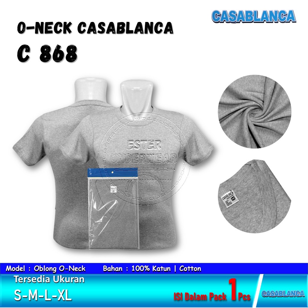 CASABLANCA Kaos Oblong Pria Dewasa R-neck C 868 Isi-1