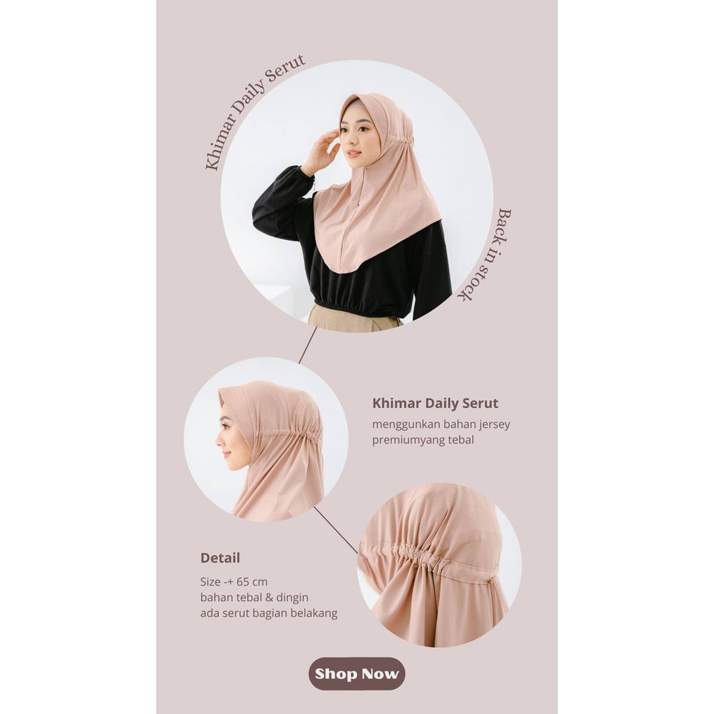 KHIMAR SERUT JOKOWI /Jilbab Serut Jokowi Hijab Instan Serut Jokowi / Hijab Instan Serut Polos Jokowi