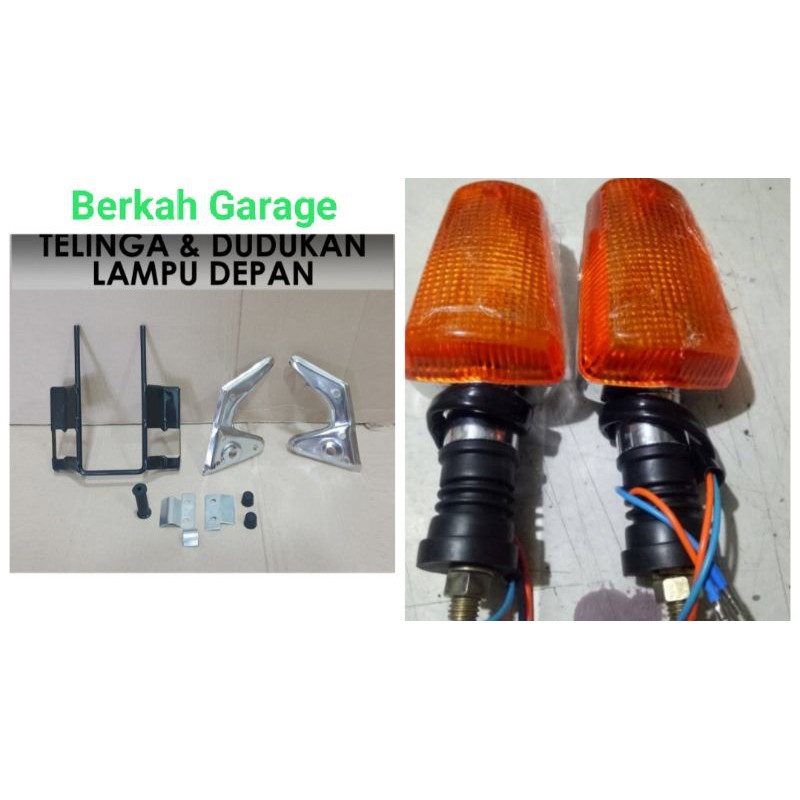 Paket Lengkap Breket Dudukan Lampu Depan Plus Sen Rx-King 2 Pics Non Original