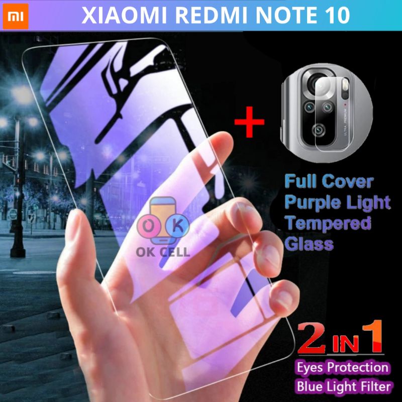 Tempered Glass Anti Blue Light Xiaomi Redmi Note 10 - Tg Anti Gores Radiasi Redmi Not 10 Full Layar