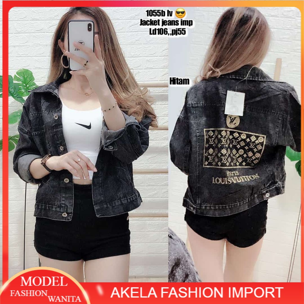 JAKET JEANS PREMIUM IMPORT ATASAN WANITA SPORTY LV MOTE KEKINIAN JAKET WANITA IMPORT MURAH 1055