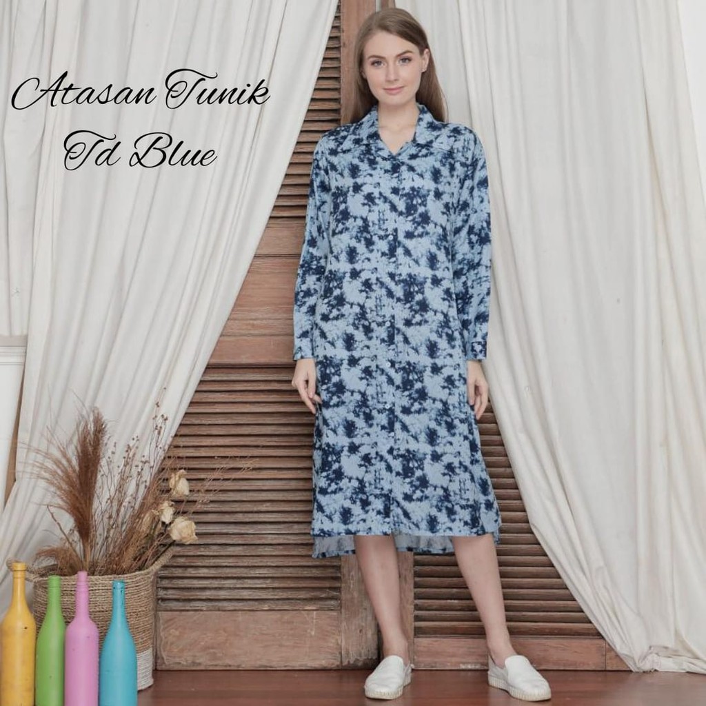 GMD Atasan Tunik Rayon Motif Td/Burgun/Abstrak