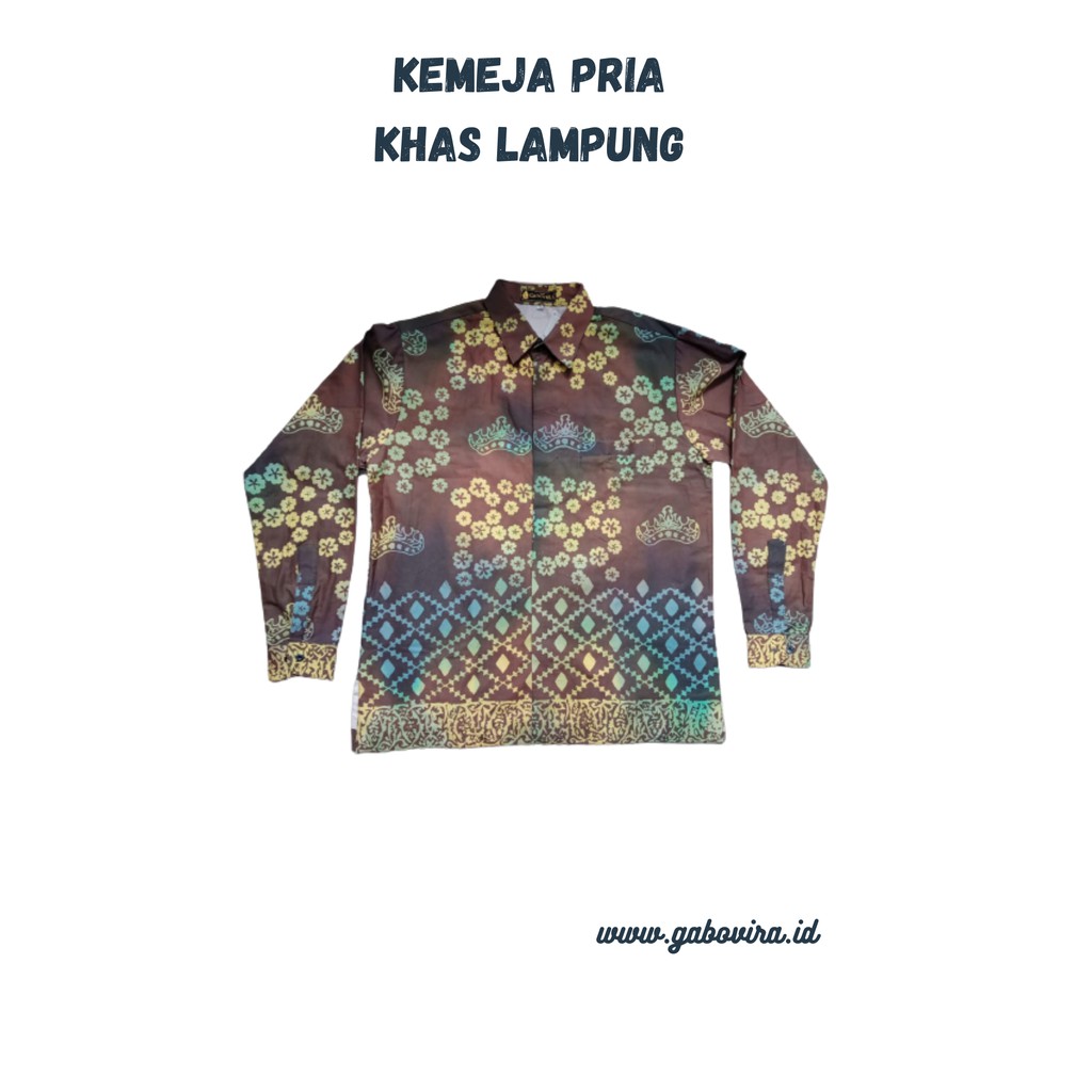 Jual Batik Gabovira Kemeja Katun Primisima Batik Khas Lampung Shopee Indonesia